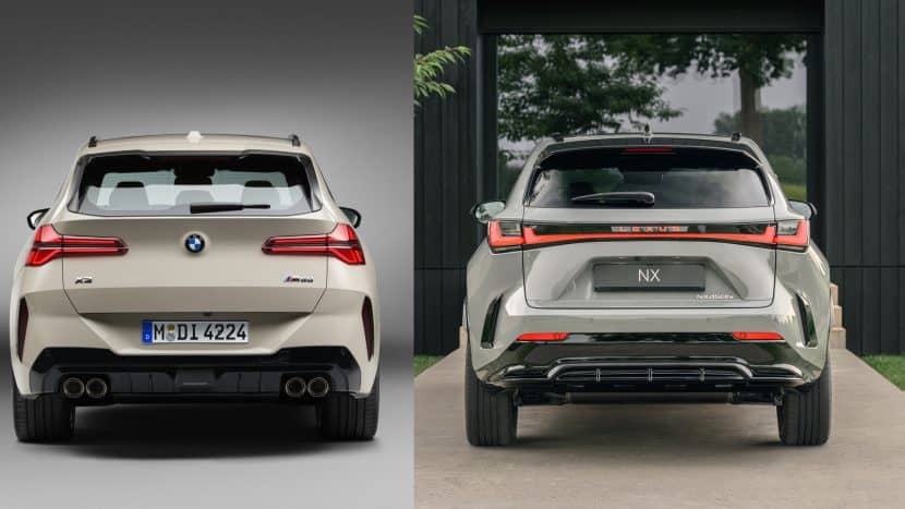 LEXUS NX VS BMW X3 G45 REAR LEXUS NX VS BMW X3 G45 REAR